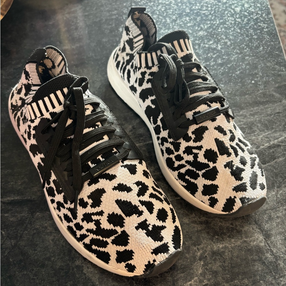 Nautica Stretchy Animal Print Slip On Sneakers